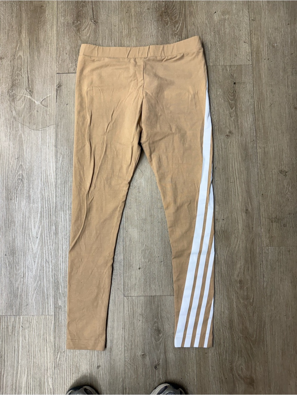 Jonny Cota Women’s Beige Leggings White Side Stripe Size S
